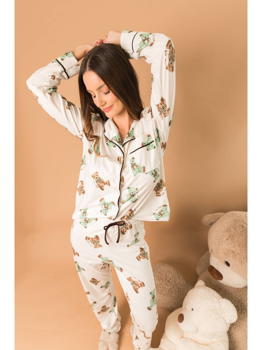 Pijama Feminino Americano Longo Ursos - TUTTI AMI - Loja Oficial