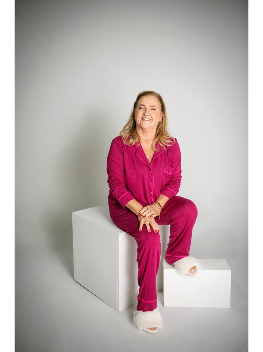 Pijama Feminino Americano Longo Viscose Roxo - TUTTI AMI - Loja Oficial