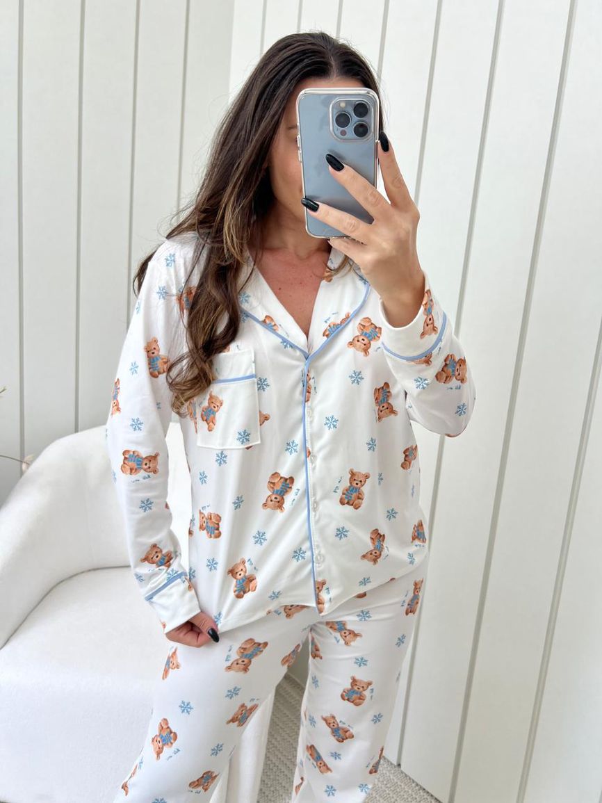 Pijama Feminino Americano Longo Ursos Neve - TUTTI AMI - Loja Oficial