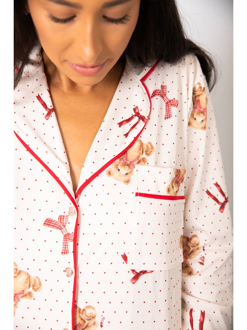 Pijama Feminino Americano Longo Ursos Laços - TUTTI AMI - Loja Oficial