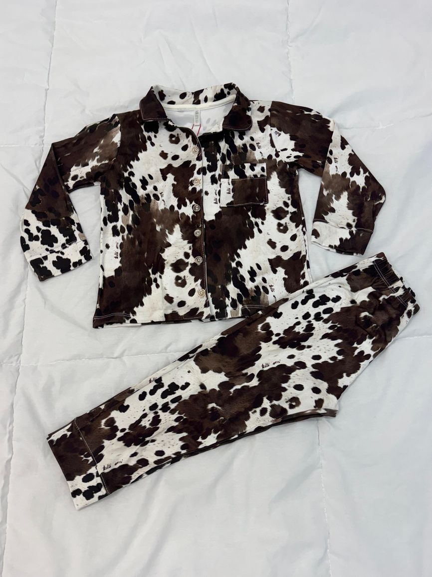 Pijama Infantil Americano Longo Vaca Animal Print - TUTTI AMI - Loja Oficial