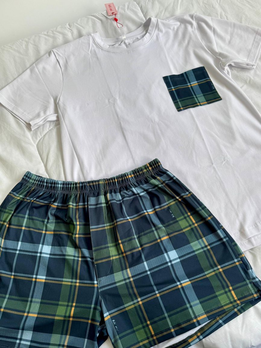 Pijama Masculino Curto Xadrez Flanela - TUTTI AMI - Loja Oficial