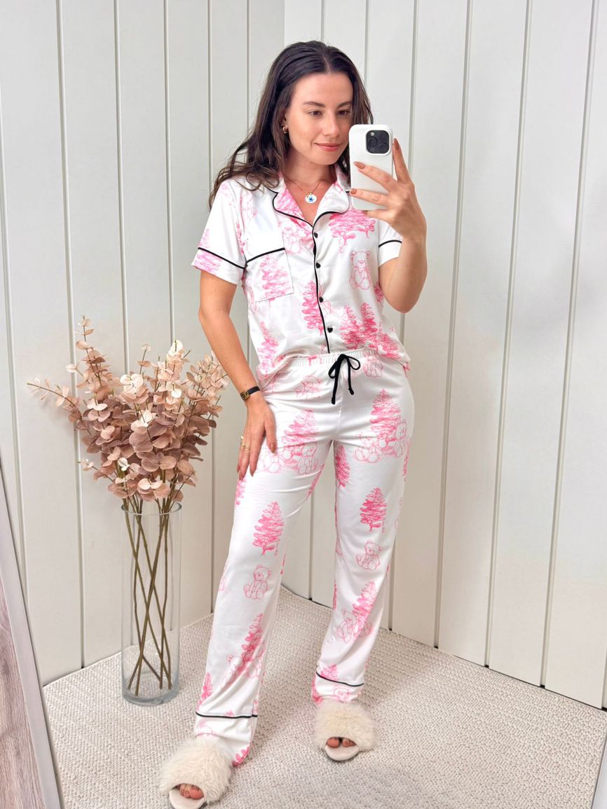 Pijama Feminino Americano Meia Estação Toile Jouy - TUTTI AMI - Loja Oficial