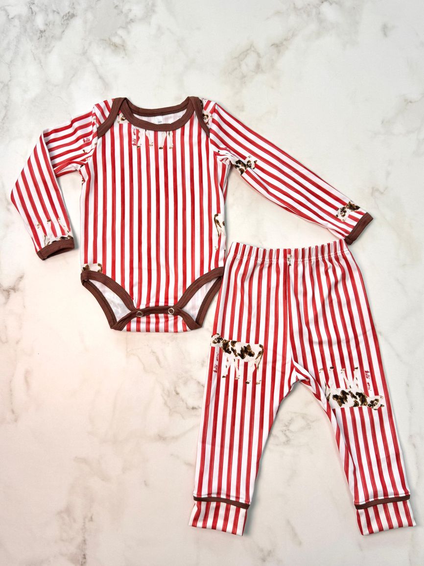 Body Bebê e Calça Pijama Listrado Vacas - TUTTI AMI - Loja Oficial