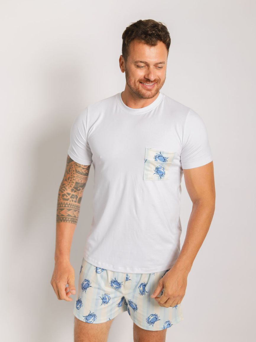 Pijama Masculino Curto Caranguejo - TUTTI AMI - Loja Oficial