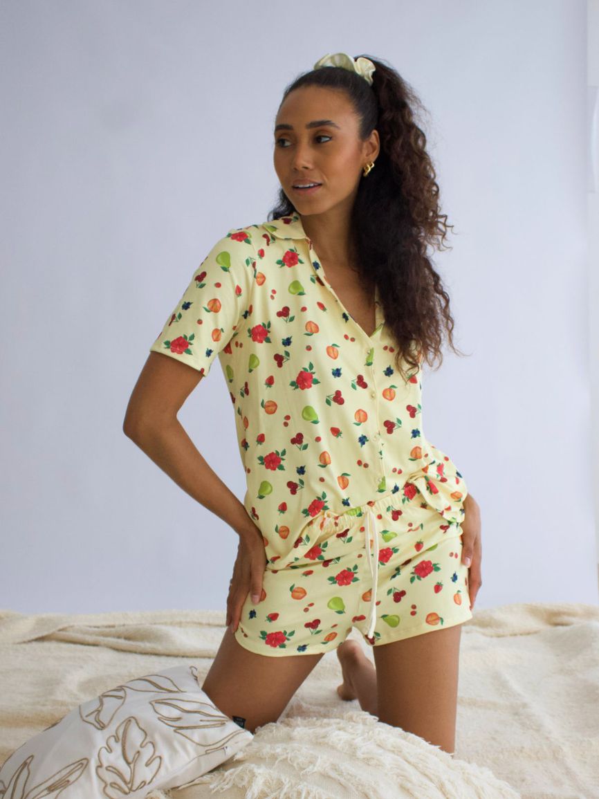 Pijama Feminino Americano Curto Frutinhas - TUTTI AMI - Loja Oficial