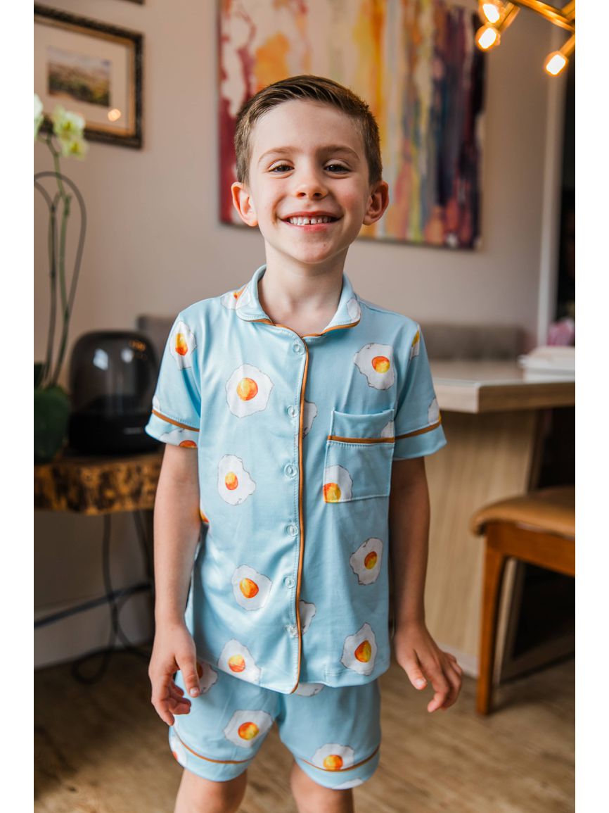 Pijama Americano Curto Infantil Ovos - TUTTI AMI - Loja Oficial