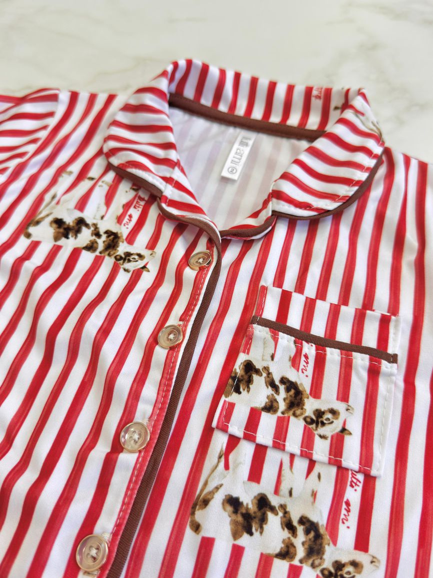 Pijama Infantil Americano Longo Listrado Vacas - TUTTI AMI - Loja Oficial