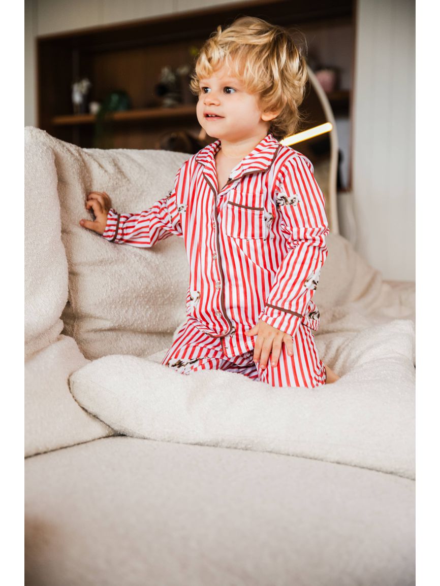 Pijama Infantil Americano Longo Listrado Vacas - TUTTI AMI - Loja Oficial