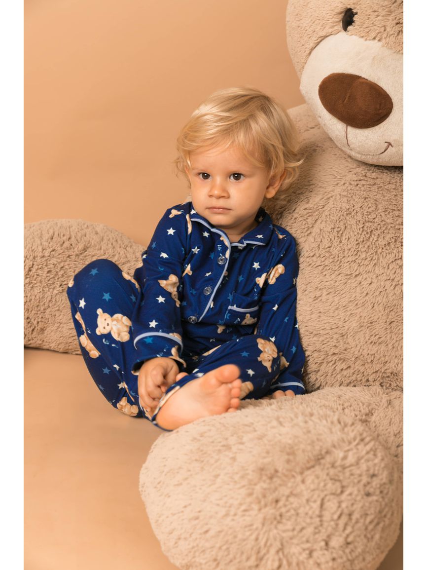 Pijama Infantil Americano Longo Ursos Estrelas - TUTTI AMI - Loja Oficial