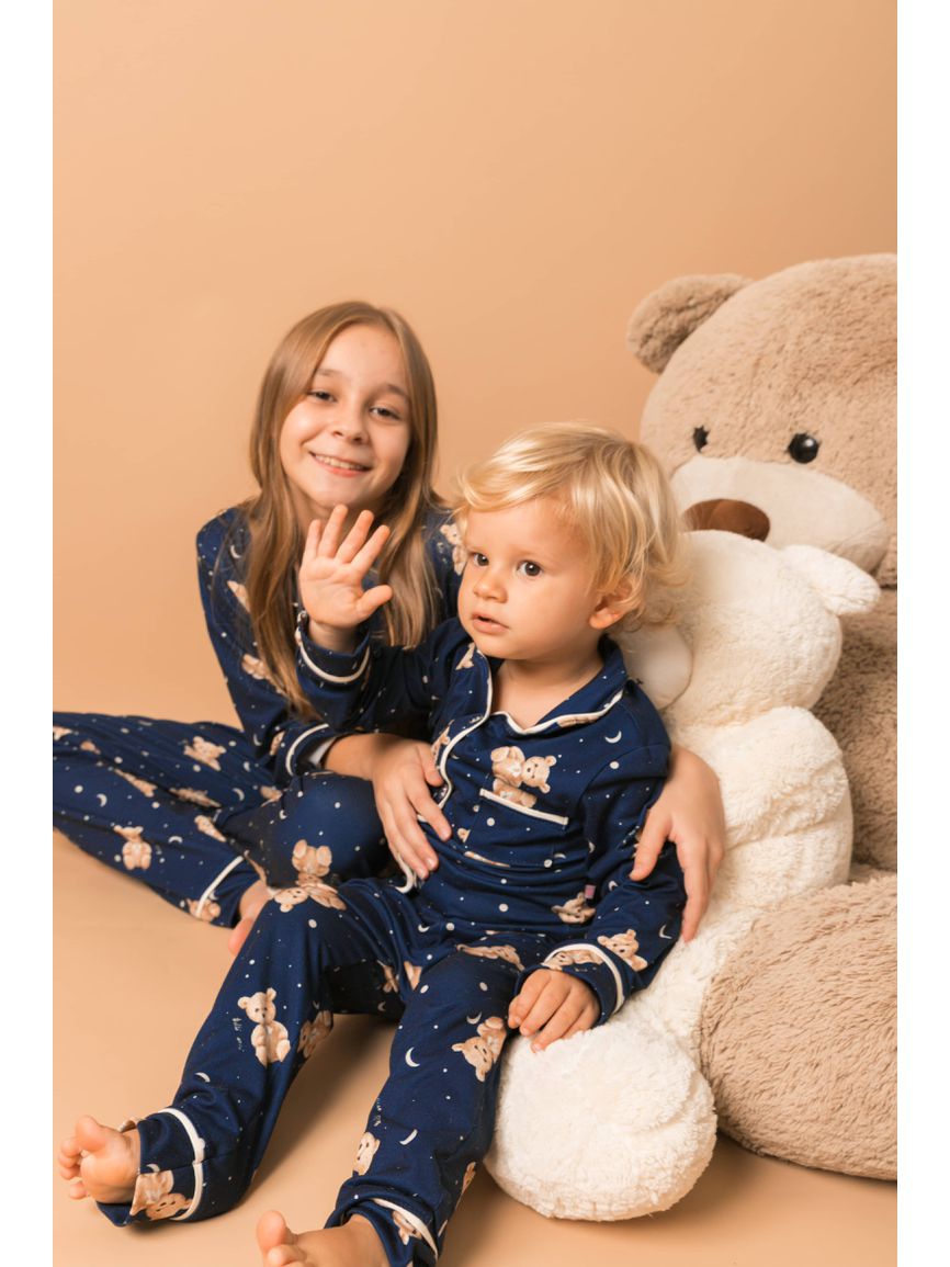 Pijama Infantil Americano Longo Ursos Lua - TUTTI AMI - Loja Oficial
