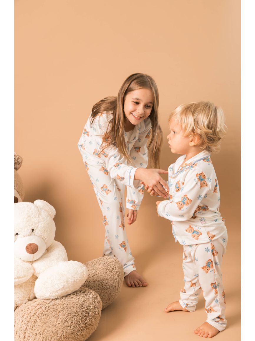 Pijama Infantil Americano Longo Ursos Neve - TUTTI AMI - Loja Oficial