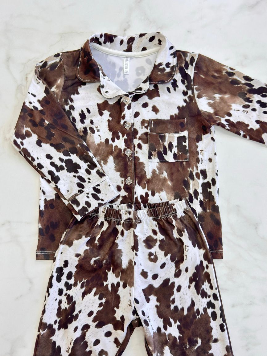 Pijama Infantil Americano Longo Vaca Animal Print - TUTTI AMI - Loja Oficial