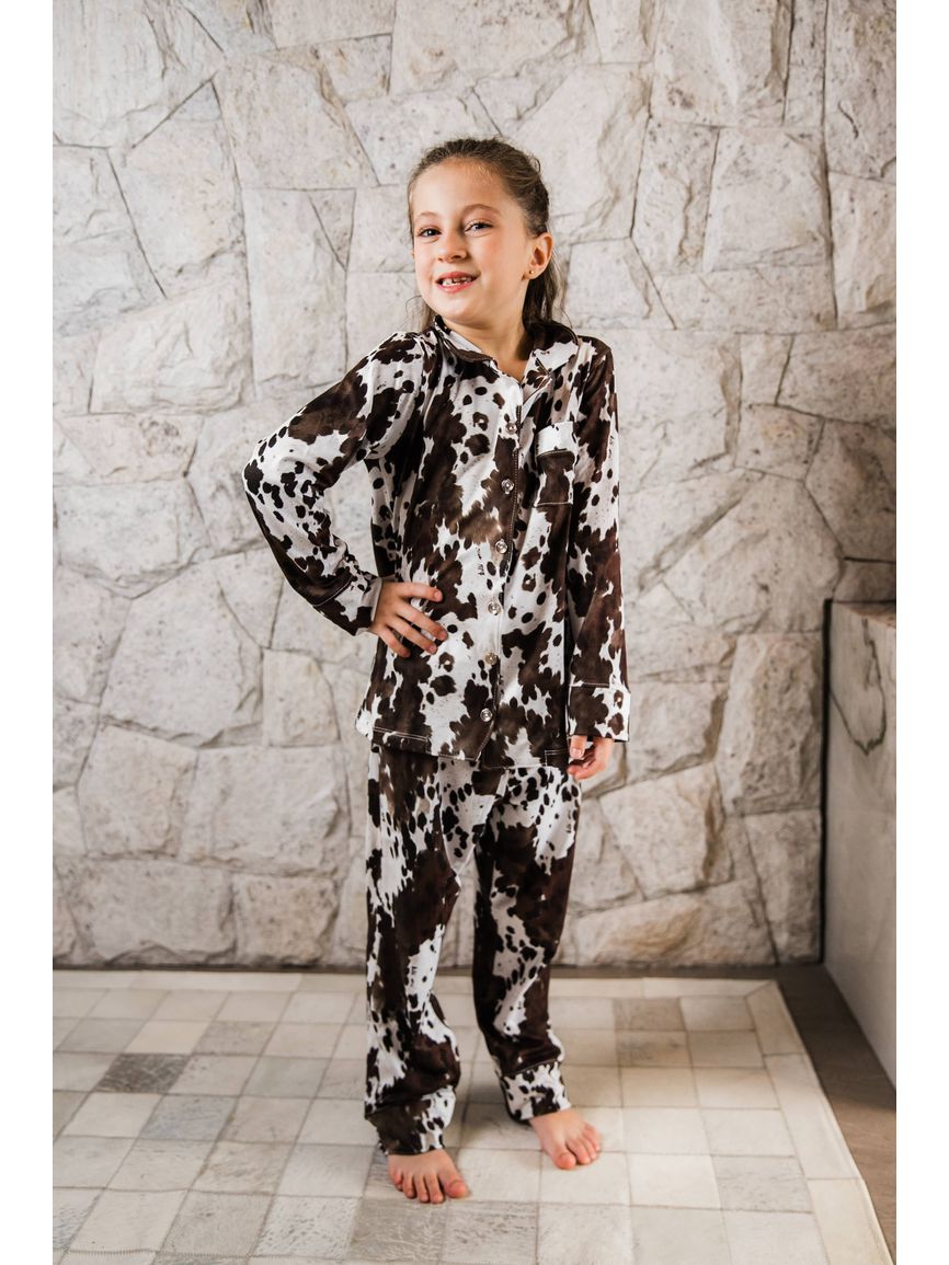 Pijama Infantil Americano Longo Vaca Animal Print - TUTTI AMI - Loja Oficial