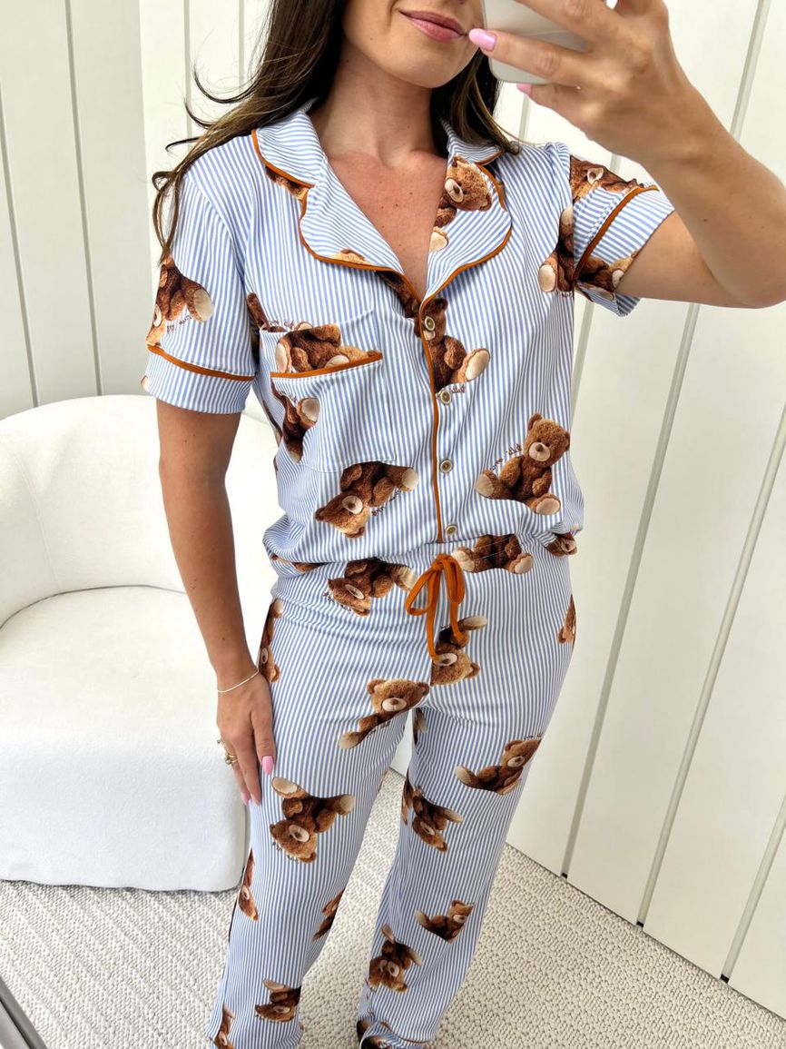 Pijama Feminino Americano Meia Estação New Bear Ursos - TUTTI AMI - Loja Oficial