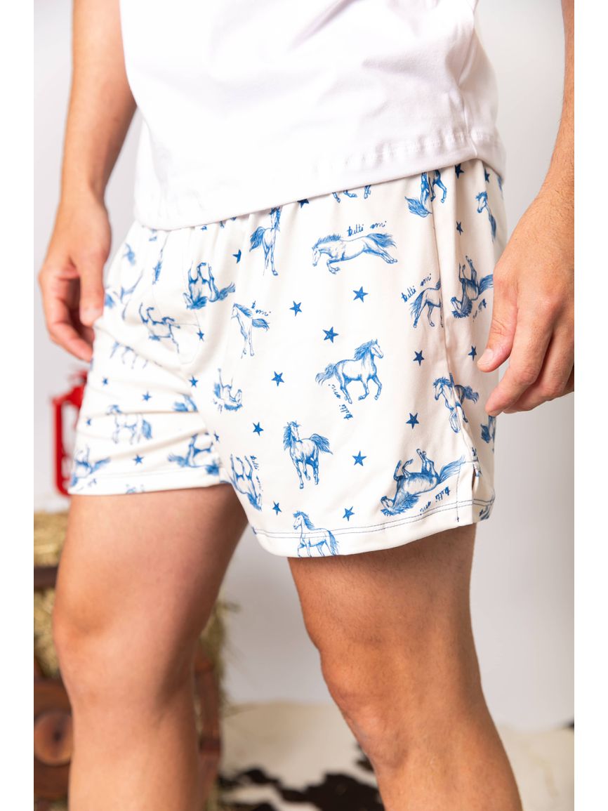 Pijama Masculino Curto Cavalos Estrelas - TUTTI AMI - Loja Oficial