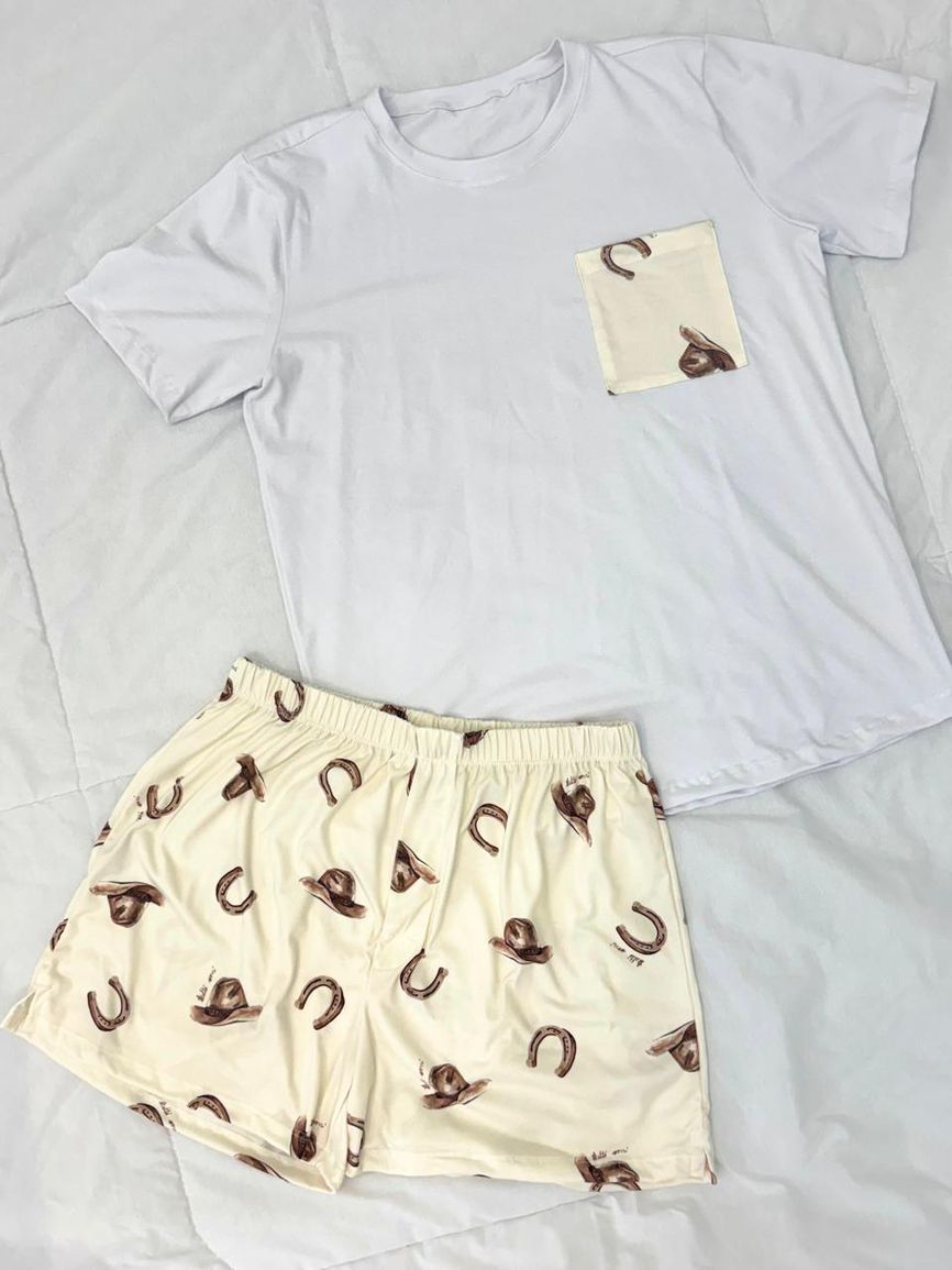Pijama Masculino Curto Chapéu Ferradura - TUTTI AMI - Loja Oficial