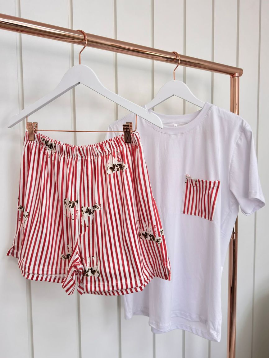 Pijama Masculino Curto Listrado Vacas - TUTTI AMI - Loja Oficial
