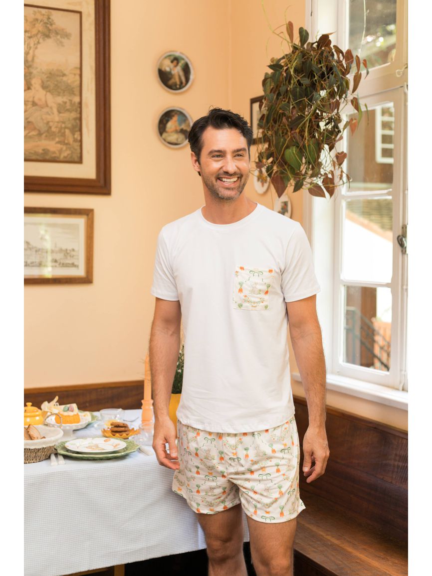 Pijama Masculino Curto Coelho Cenoura - TUTTI AMI - Loja Oficial