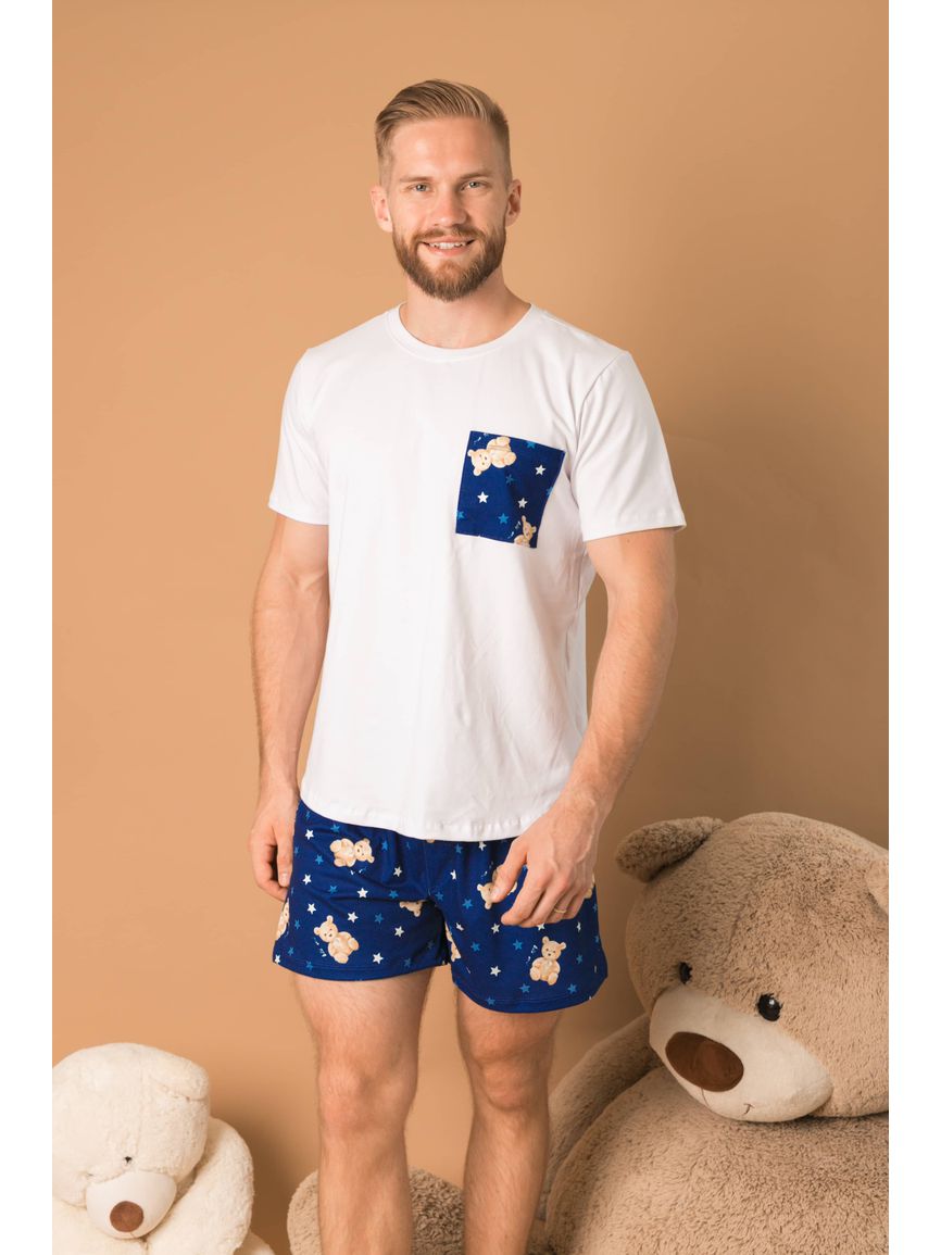 Pijama Masculino Curto Ursos Estrelas - TUTTI AMI - Loja Oficial