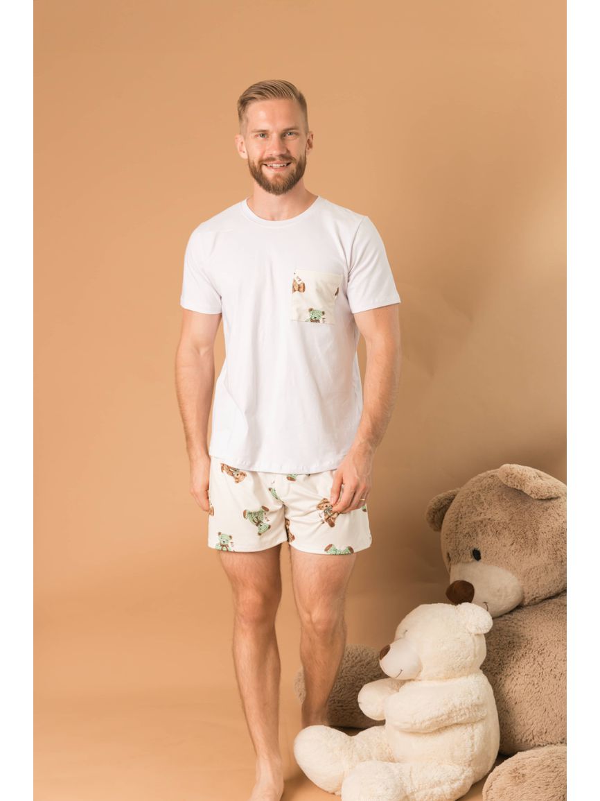 Pijama Masculino Curto Ursos Verde - TUTTI AMI - Loja Oficial