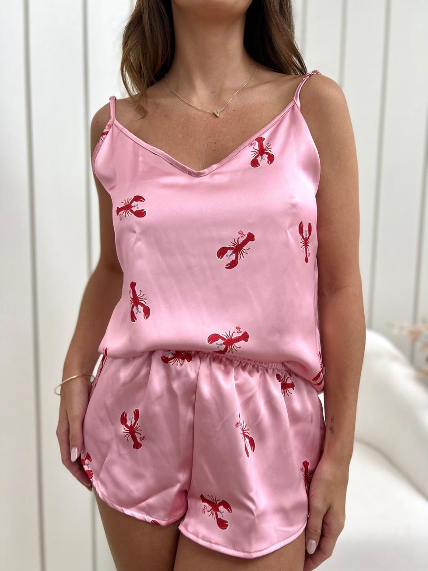 Short Doll Cetim Lagosta - TUTTI AMI - Loja Oficial