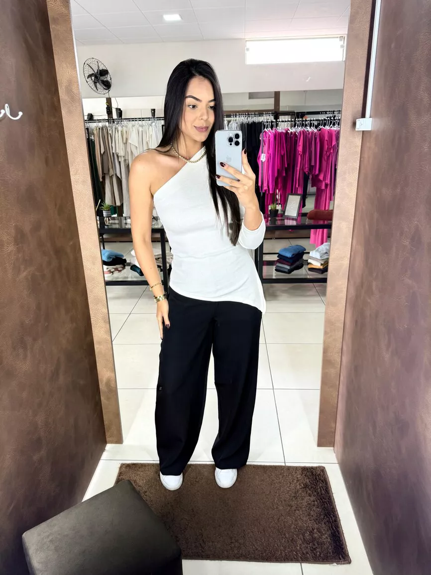 Blusa Assimetrica Rebecca - Off - REAL STORE