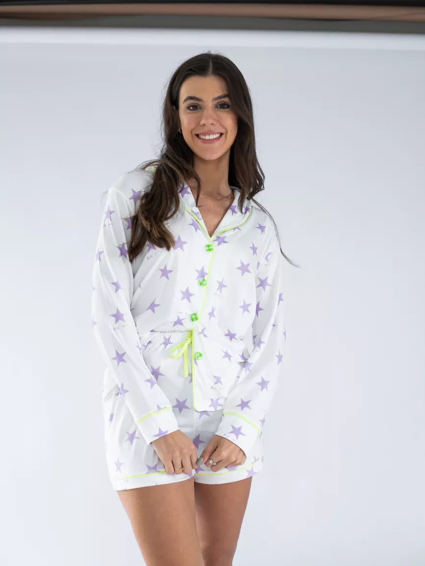 Pijama Feminino Americano Meia Estação Gabi Estrelas - TUTTI AMI - Loja Oficial