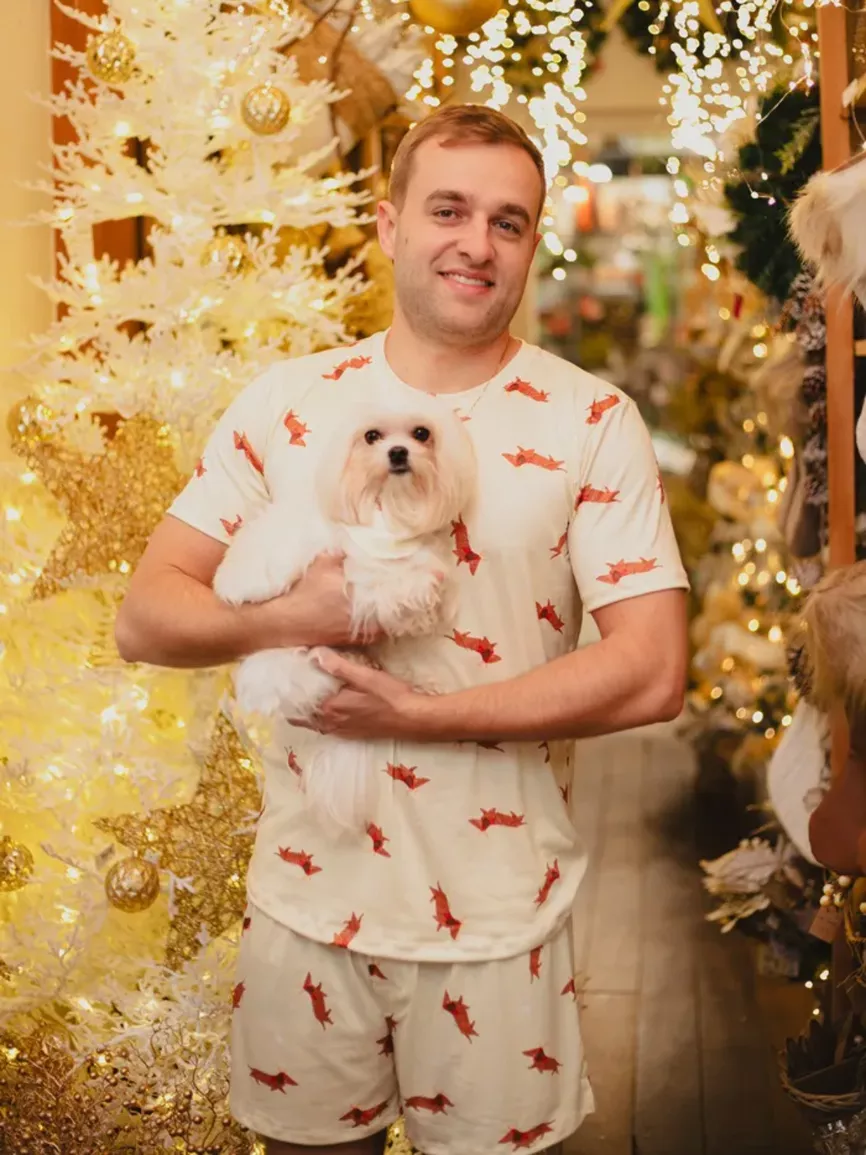 Pijama Masculino Curto Dachshund Natal - TUTTI AMI - Loja Oficial
