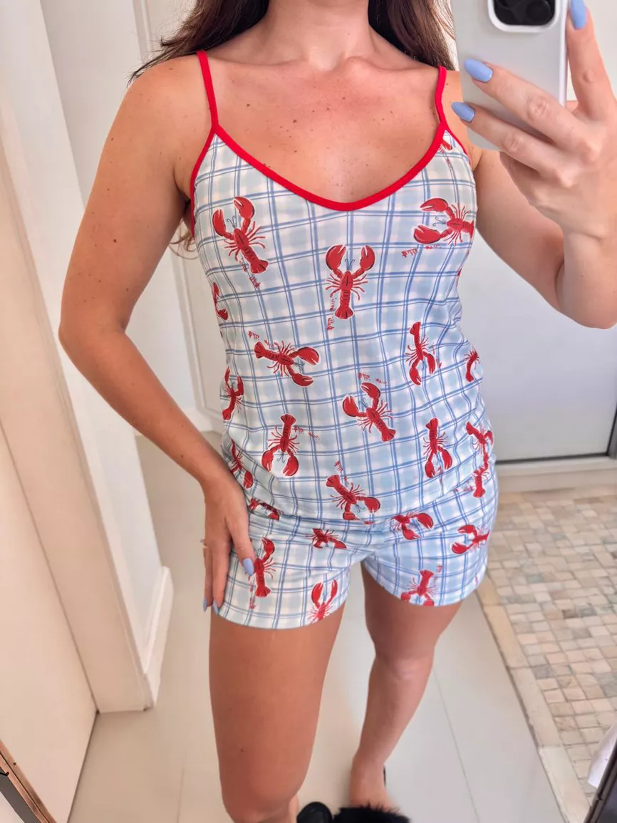 Pijama Feminino Curto Alcinha Lagosta - TUTTI AMI - Loja Oficial