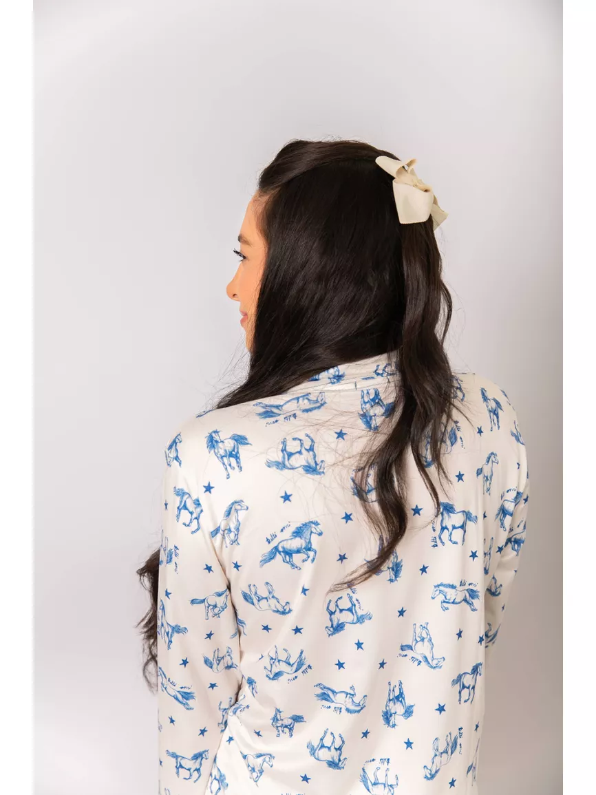 Pijama Feminino Americano Longo Cavalos Estrelas - TUTTI AMI - Loja Oficial