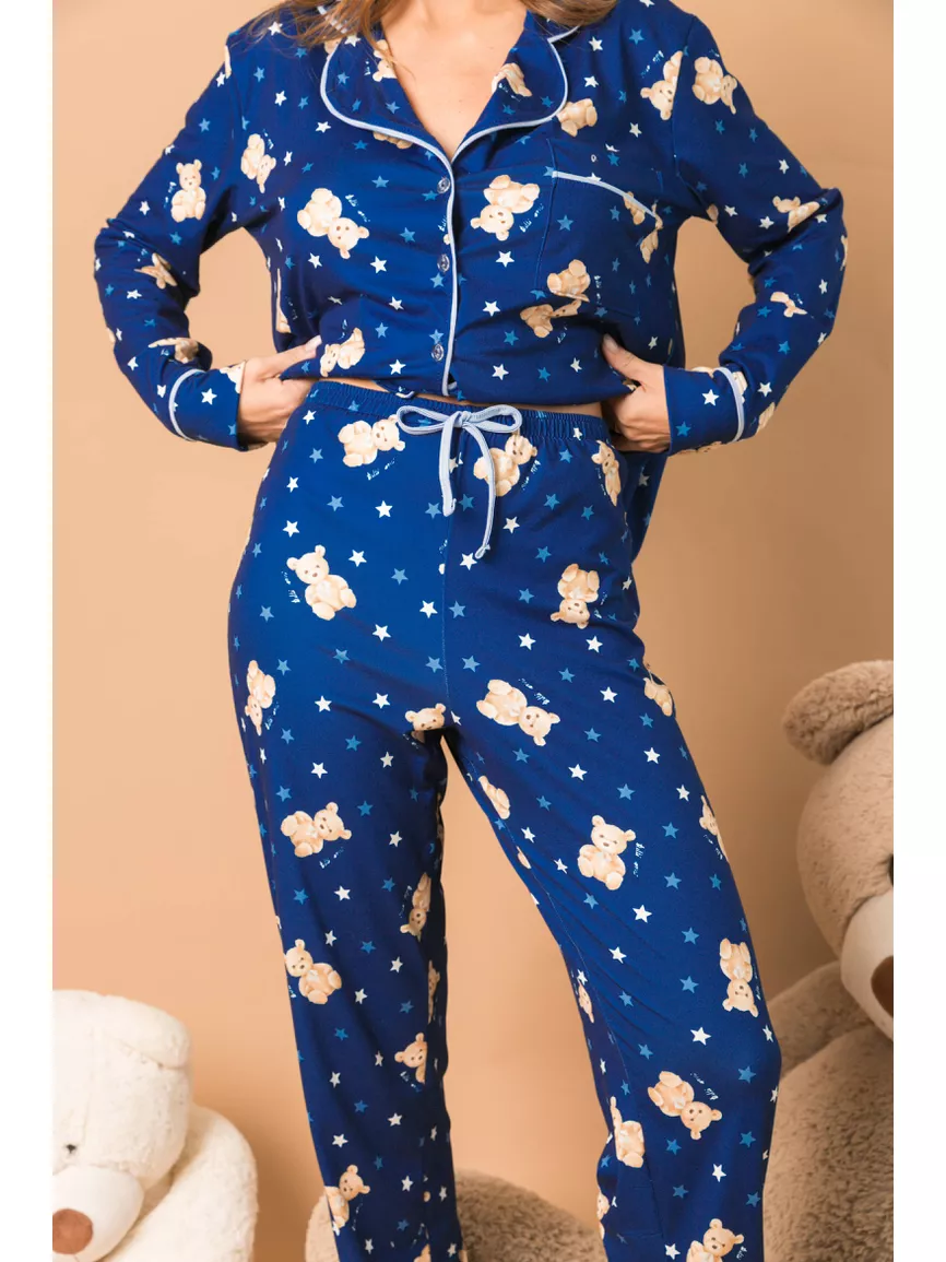 Pijama Feminino Americano Longo Ursos Estrelas - TUTTI AMI - Loja Oficial