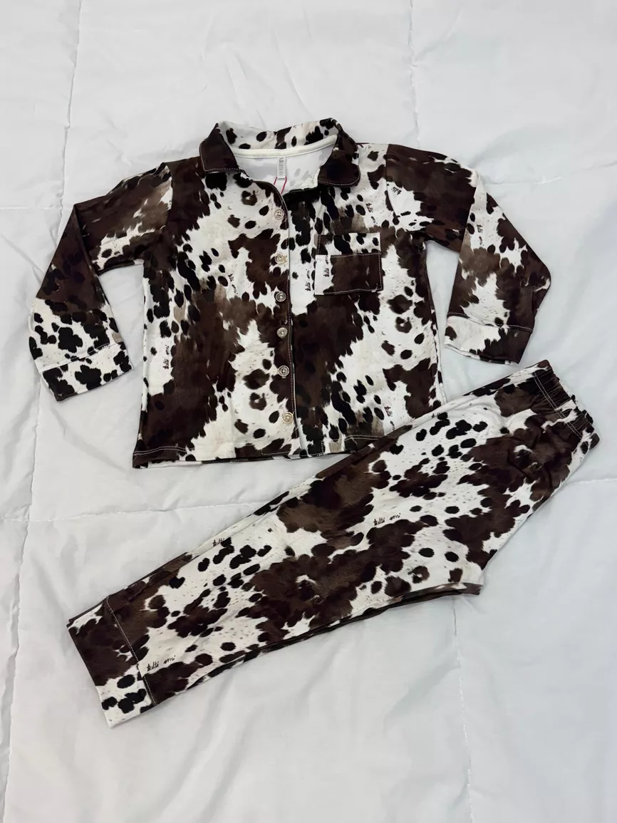Pijama Infantil Americano Longo Vaca Animal Print - TUTTI AMI - Loja Oficial