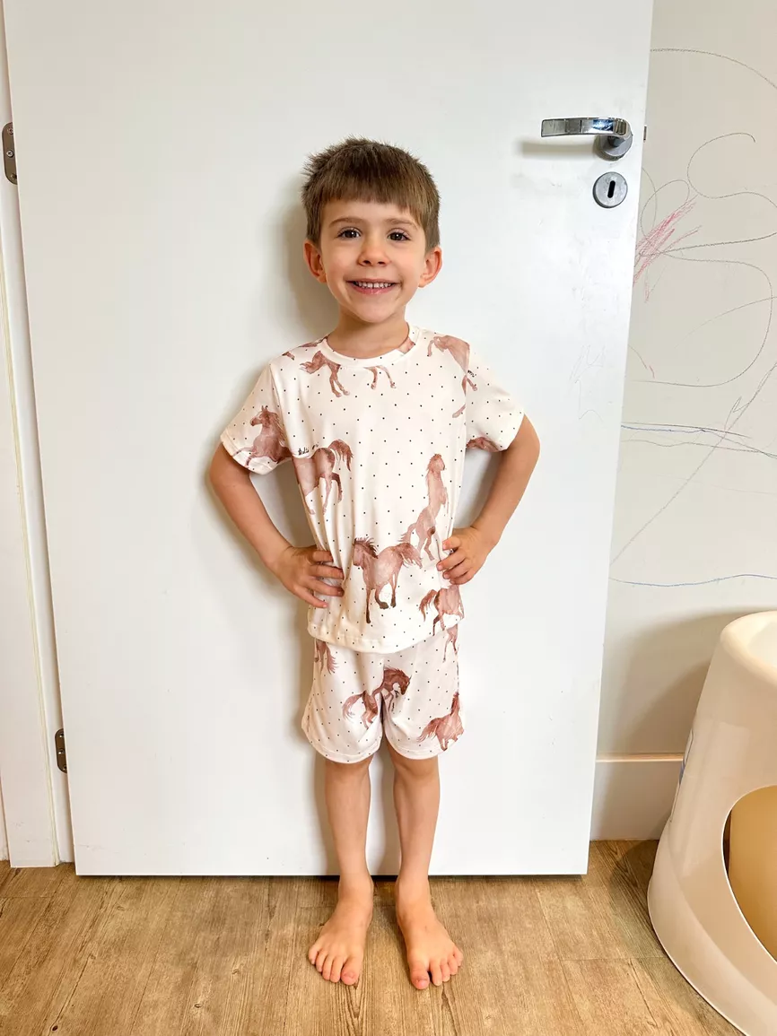 Pijama Infantil Curto Cavalos - TUTTI AMI - Loja Oficial