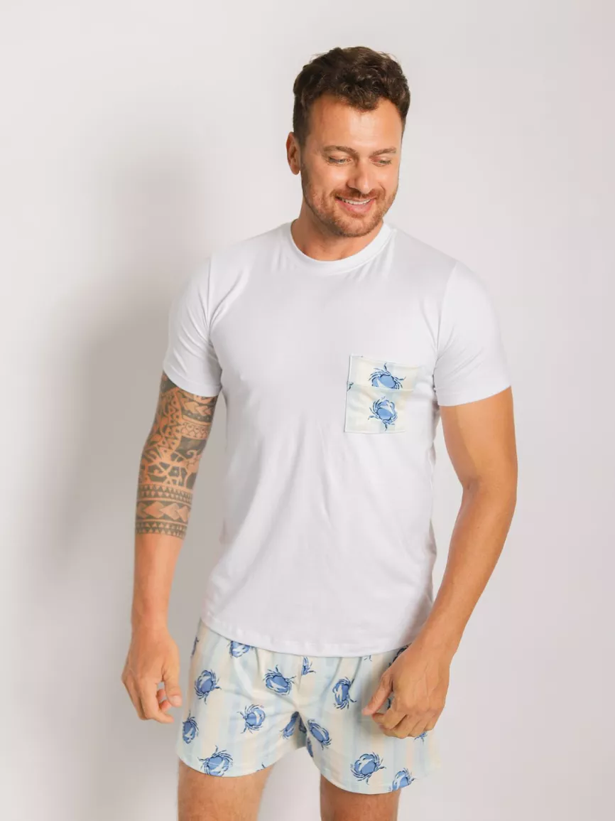 Pijama Masculino Curto Caranguejo - TUTTI AMI - Loja Oficial