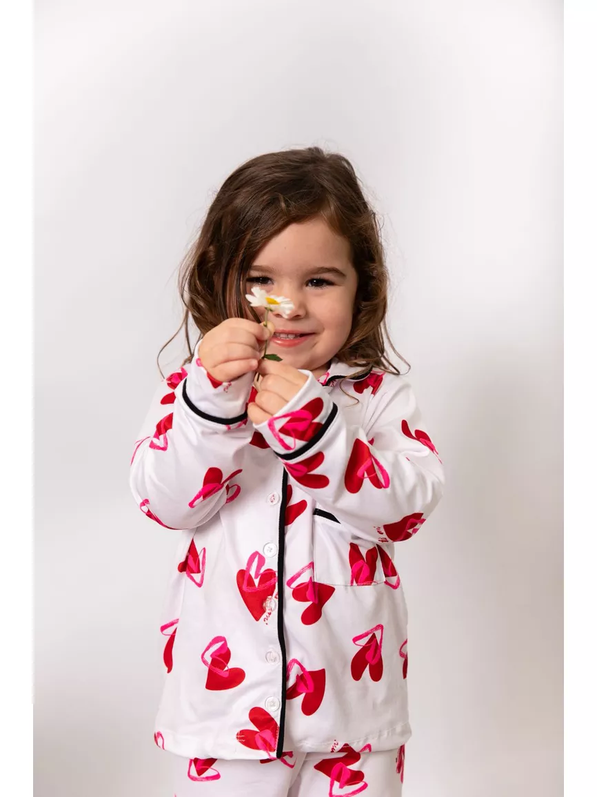 Pijama Infantil Americano Longo Coração Duplo - TUTTI AMI - Loja Oficial