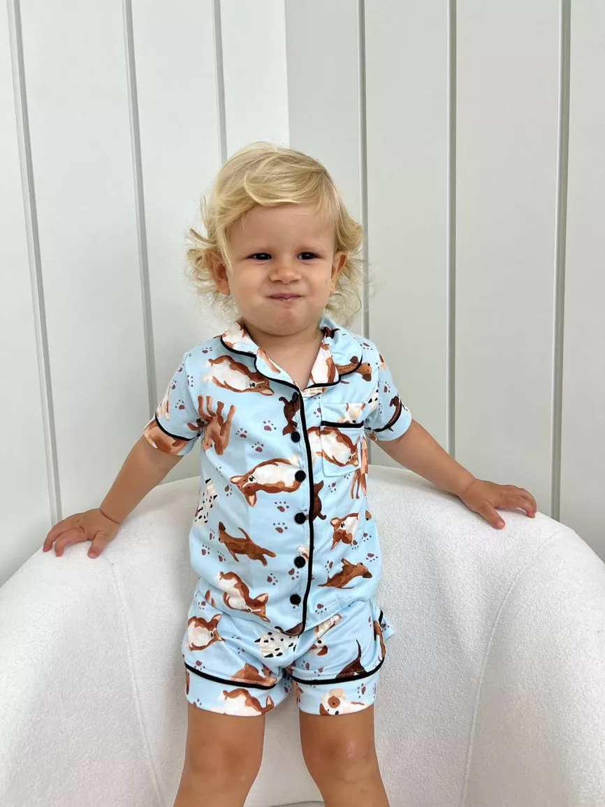 Pijama Americano Curto Infantil Dogs - TUTTI AMI - Loja Oficial