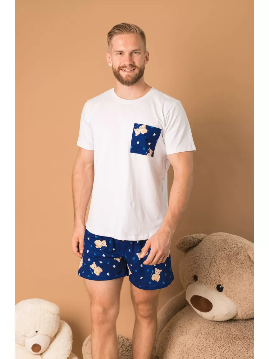 Pijama Masculino Curto Ursos Estrelas - TUTTI AMI - Loja Oficial