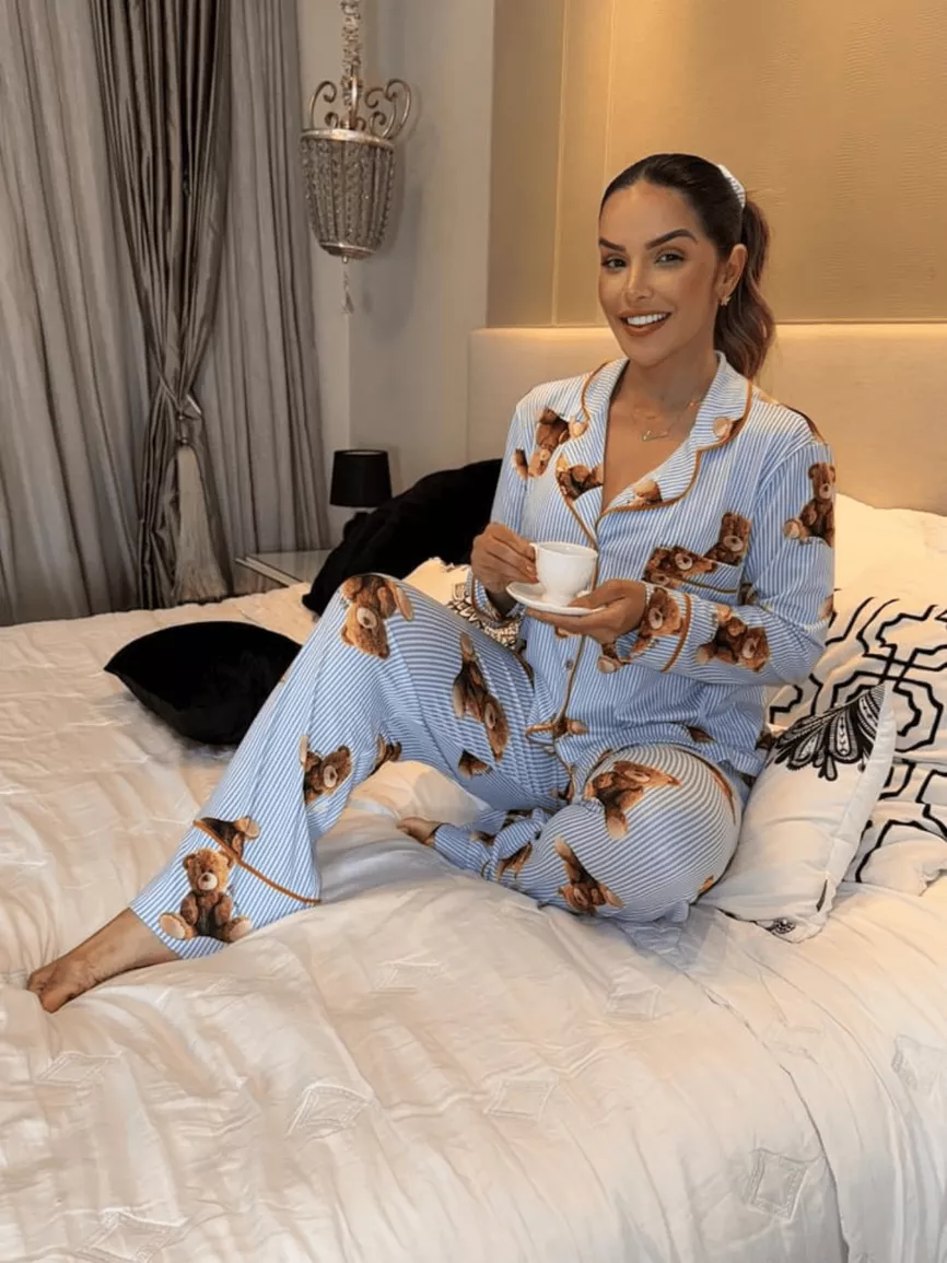 Pijama Feminino Americano Longo New Bear Ursos