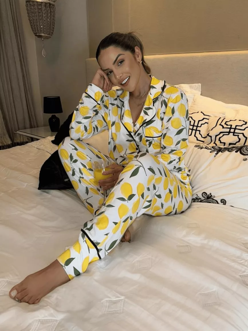 Pijama Feminino Americano Longo Limão Siciliano