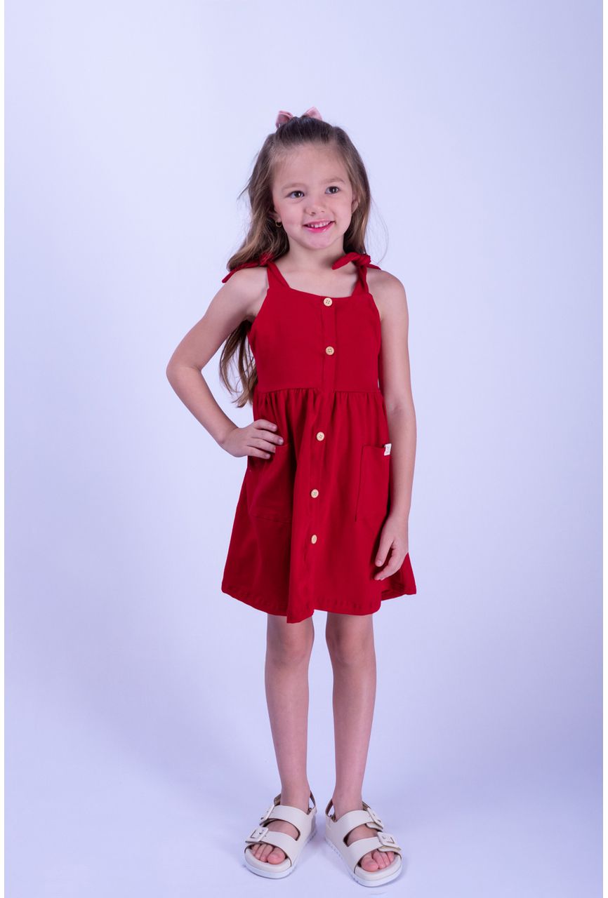 VESTIDO BOTAO- VERMELHO - 1330 - LUME 