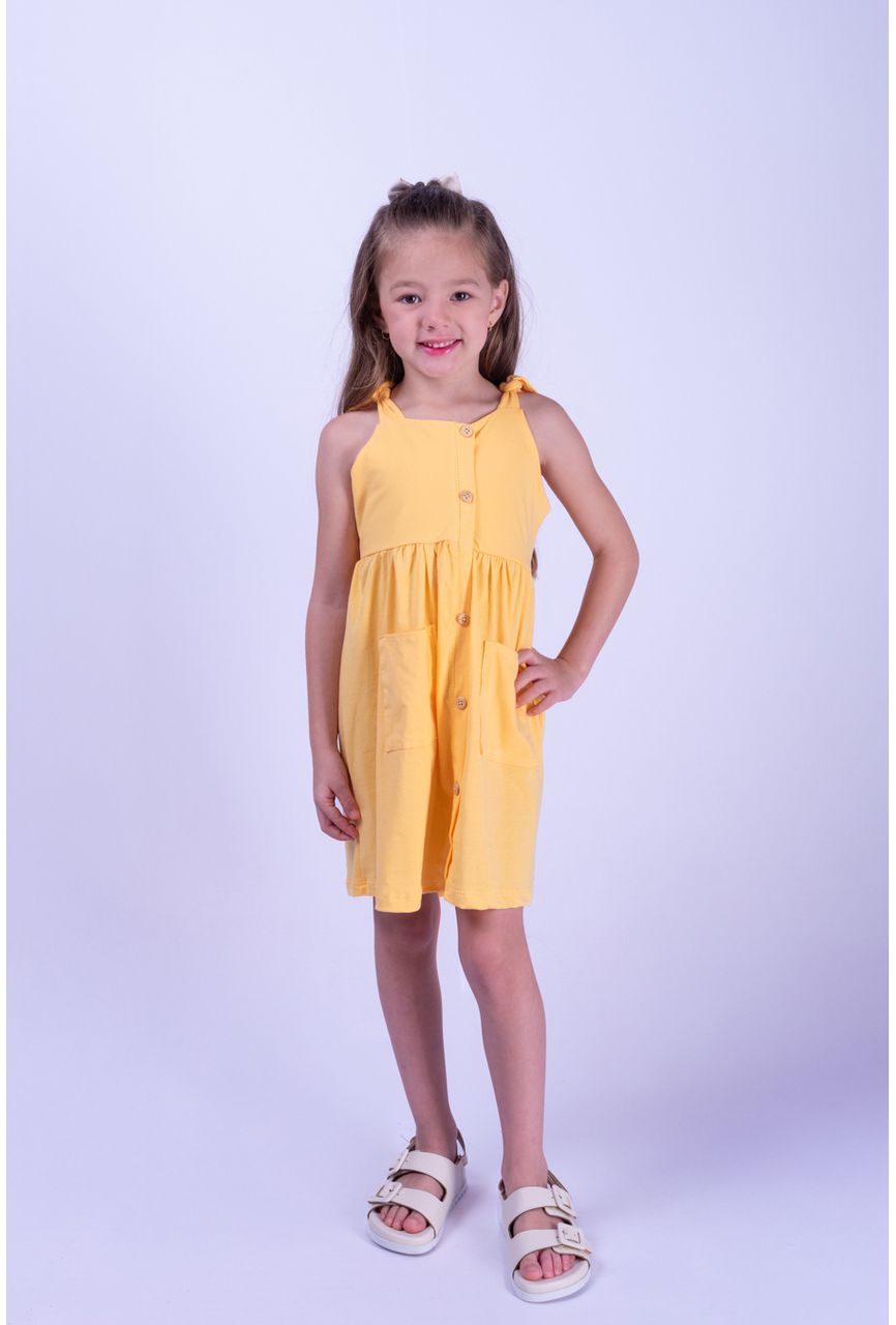 VESTIDO BOTAO- AMARELO - 1330 - LUME 