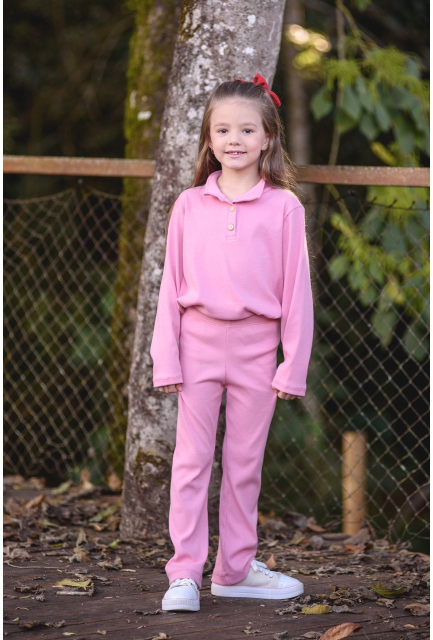 CAMISETA POLO - ROSA - 1406 - LUME 