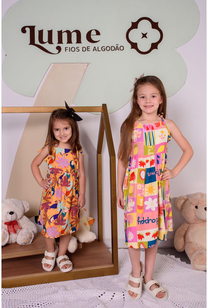 VESTIDO ESTAMPADO - FLORAL TUCANO - 1331 - LUME 