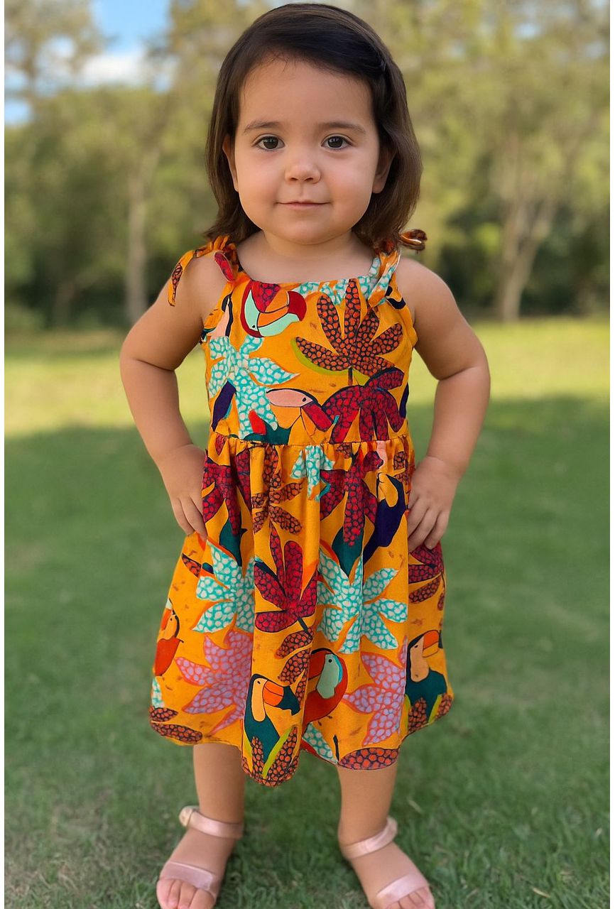 VESTIDO ESTAMPADO - FLORAL TUCANO - 1331 - LUME 