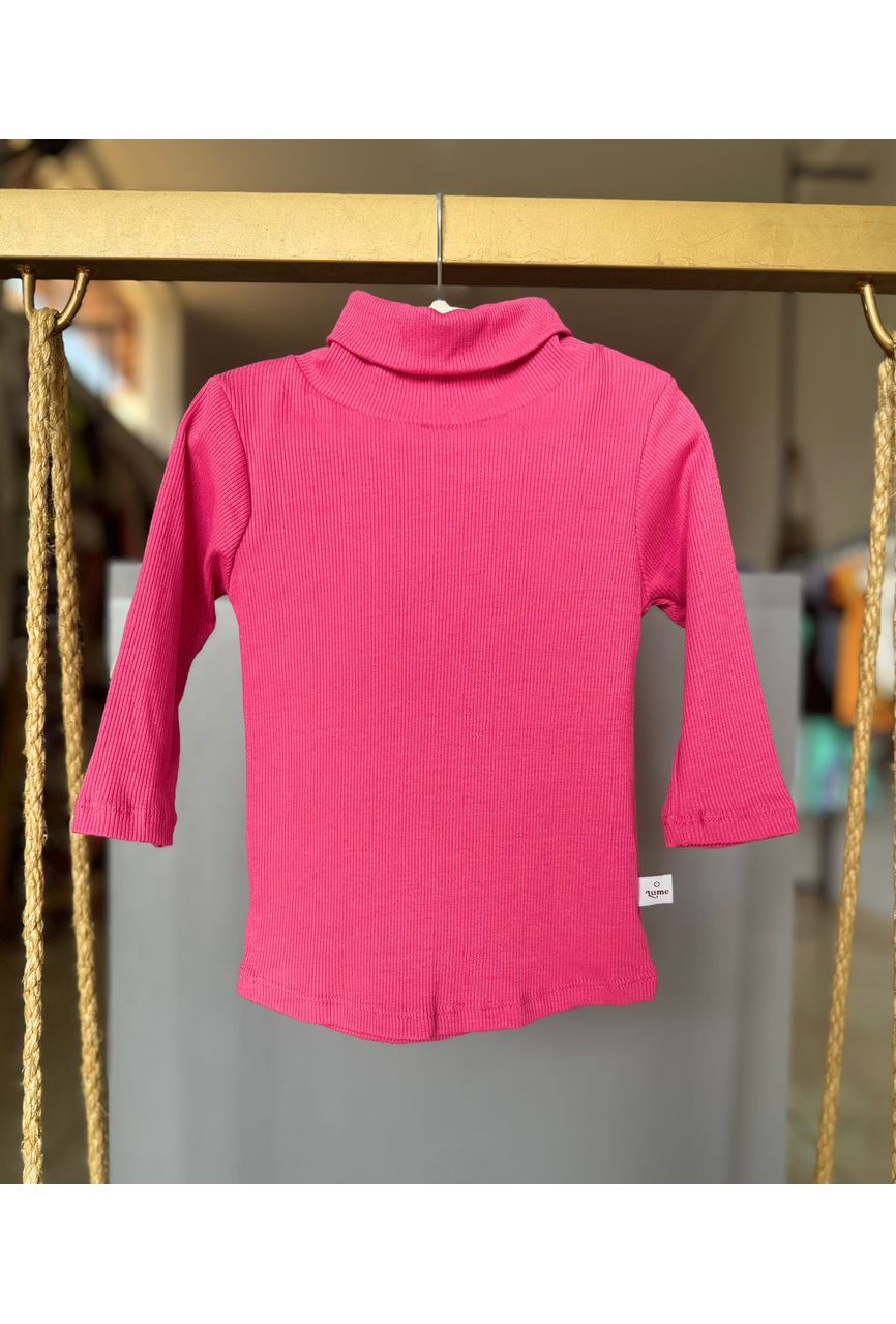 CAMISETA VISCOSE GOLA ALTA - ROSA PICOLÉ - 1410 - LUME 