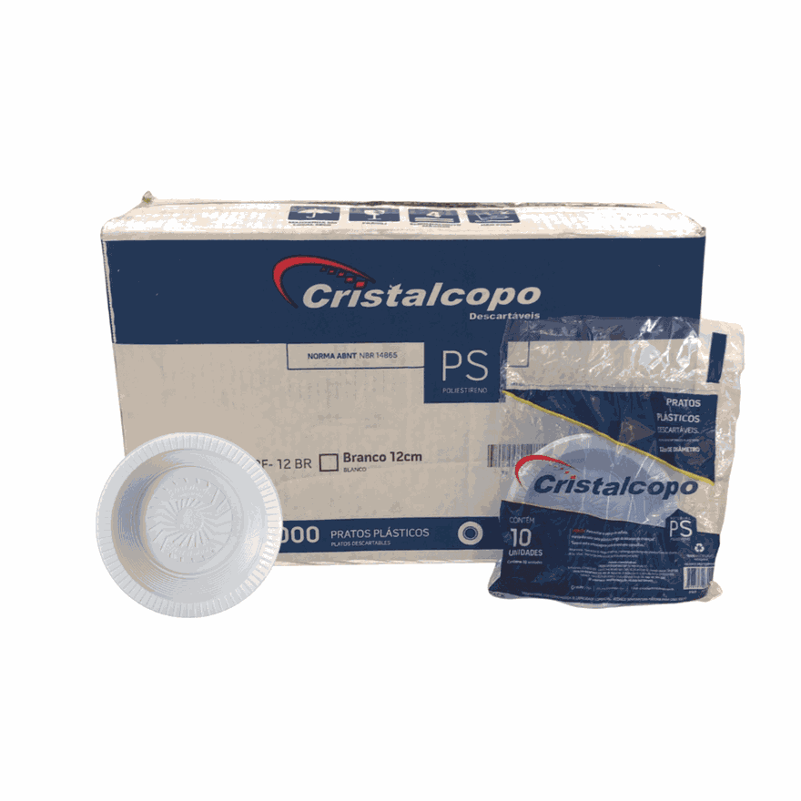 PRATO PLASTICO 12 CM FUNDO CRISTALCOPO - CX 1000 U... - Só Embalagens & Descartáveis