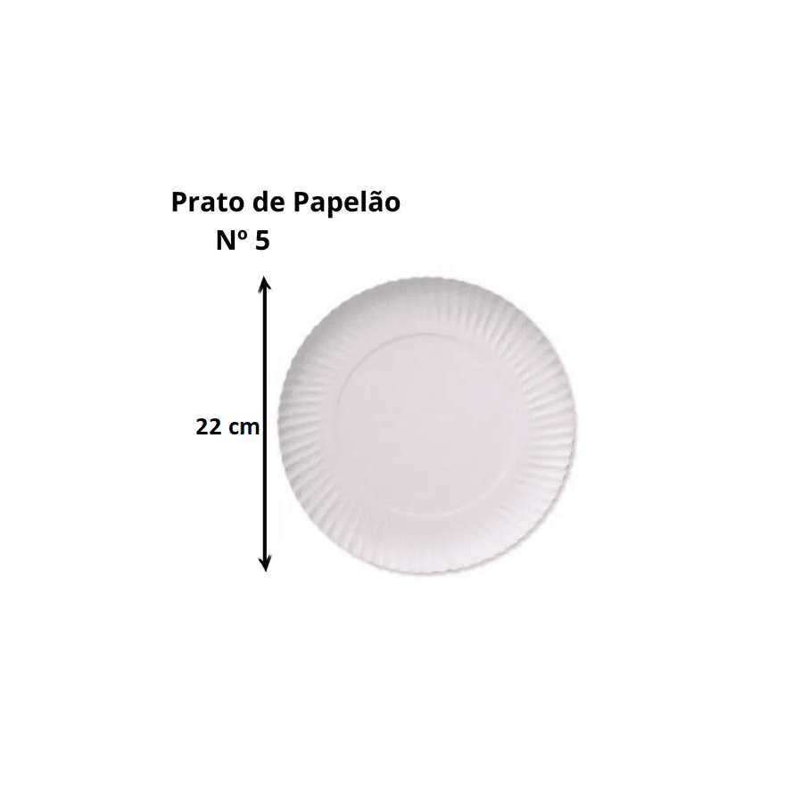 PRATO PAPELAO BRANCO 22 CM N.5 - FD 100 UNID - 441... - Só Embalagens & Descartáveis