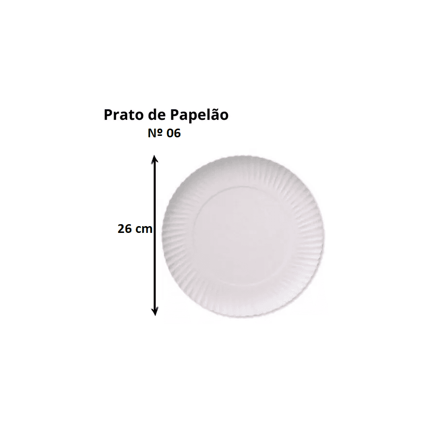 PRATO PAPELAO BRANCO 26 CM Nº6 - FD 100 UNID - 441... - Só Embalagens & Descartáveis