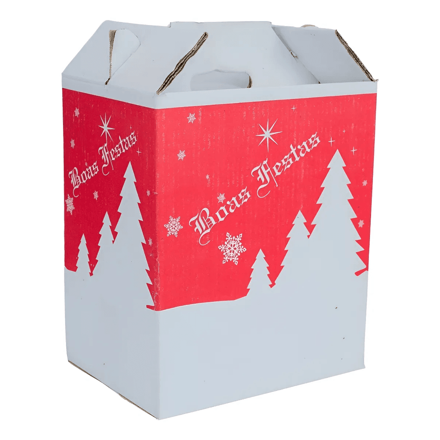 CAIXA CESTA NATAL 30x21x35 (BRANCA) - PCTE 25 UNID... - Só Embalagens & Descartáveis